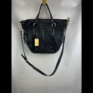 Lauren Ralph Lauren Black Leather Hobo Shoulder/ Hand Bag
